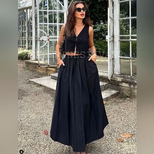 NWT ZARA BLACK VOLUMINOUS SKIRT
